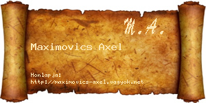 Maximovics Axel névjegykártya